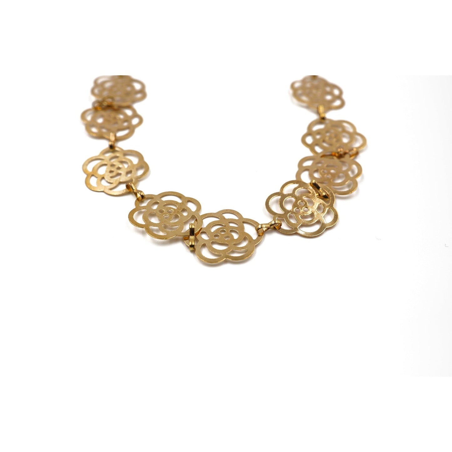 Openwork Floral Gold Stretch Headband Tiara