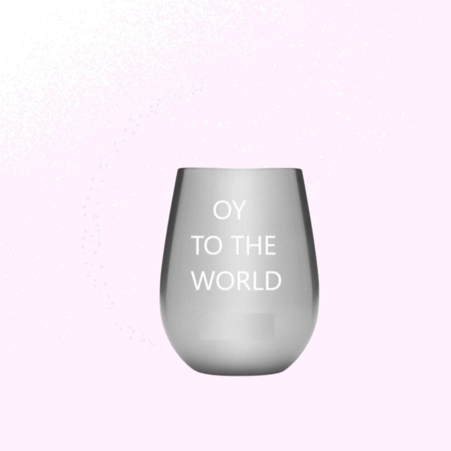 Oy vey! Oy To The World Stemless Wine Glass | Snarky Hanukkah or Non-Christmas Glass