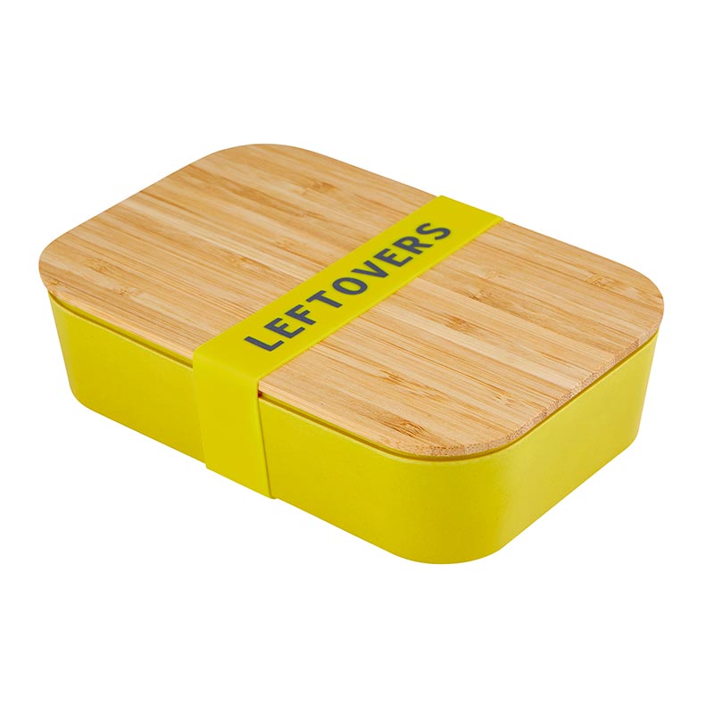 Pack of 3 Leftovers Bamboo Lunch Box in Vivid Yellow | Eco-Friendly and Sustainable | 7.5" x 5" x 2"