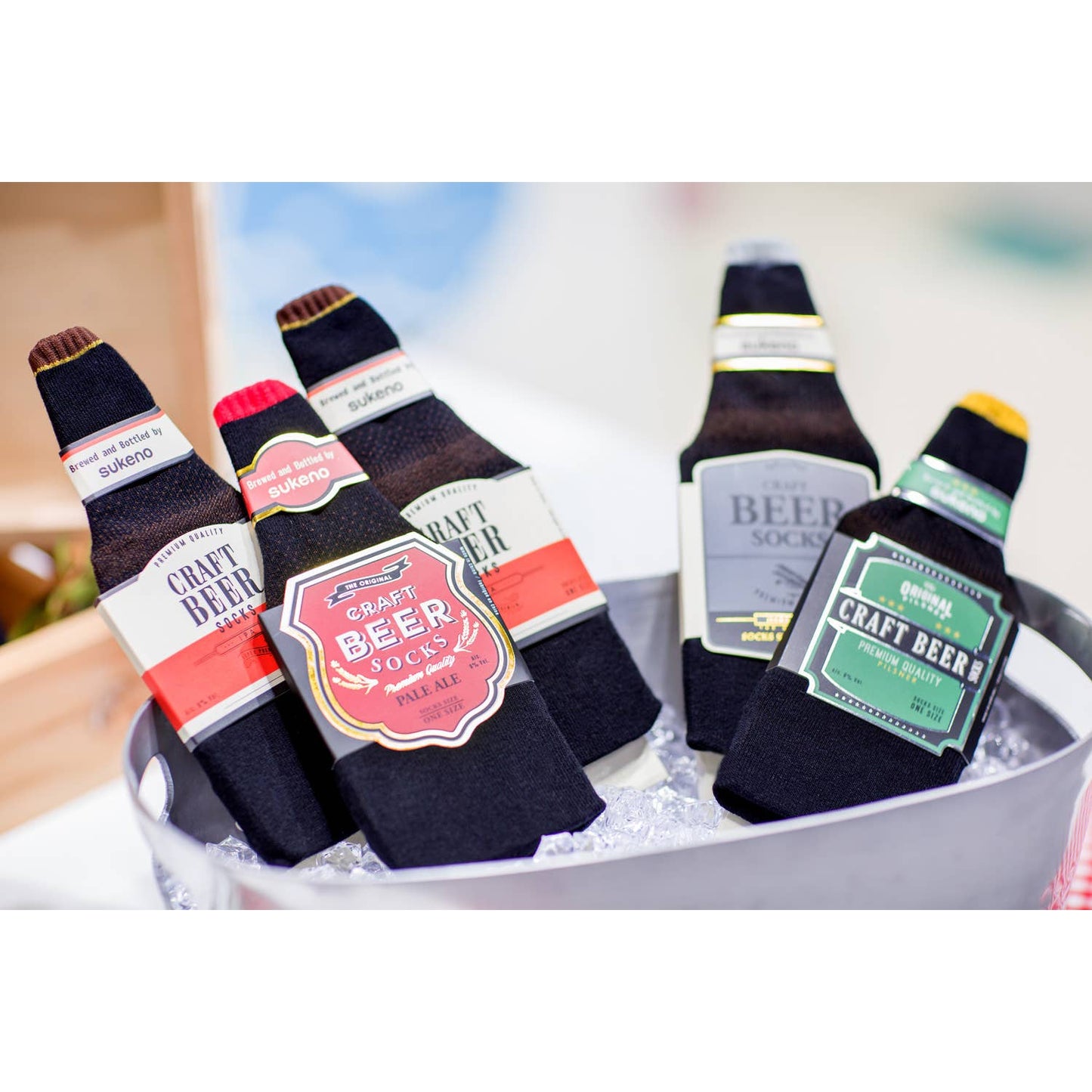 Pale Ale Beer Socks | Funny Socks Folded Together Like Beer for Gifting