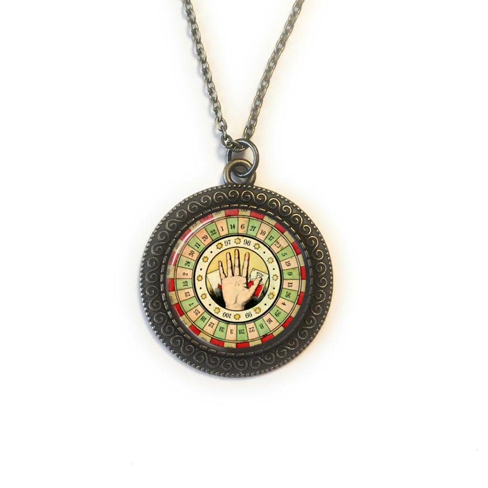 Palmistry Fortune Teller Necklace | Handmade Glass Cabochon Pendant