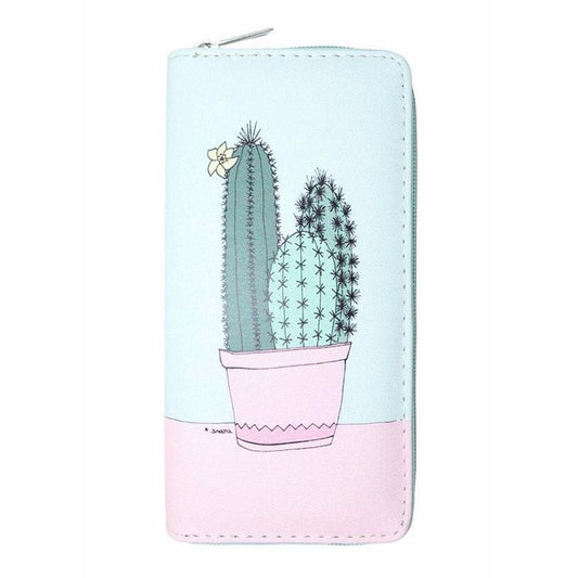 Pastel Cactus Women's Zipper Wallet