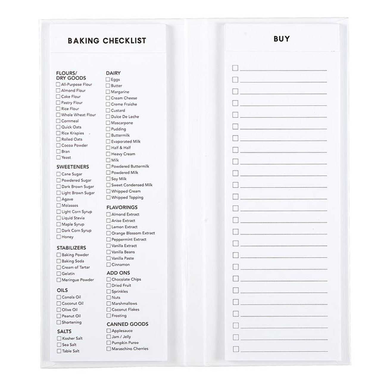 Peace Love Bake Baking Planner | Ingredients Checklist