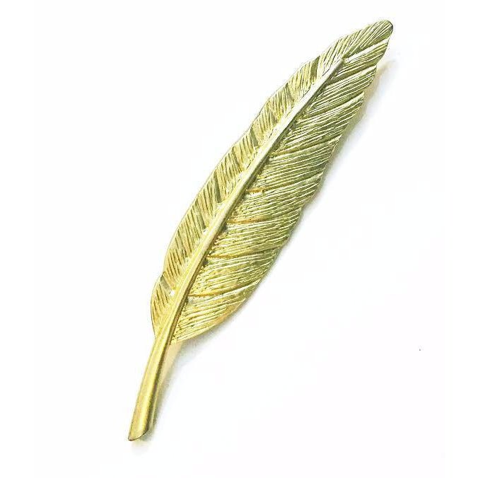 Perfect Gold Feather Brooch
