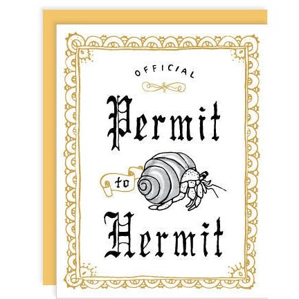 Permit to Hermit Introvert Card