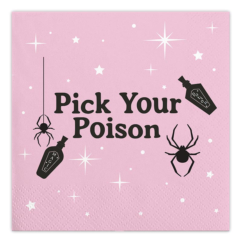 Pick Your Poison Halloween Party/Beverage/Cocktail Napkins | 5" square-Slant-The Bullish Store