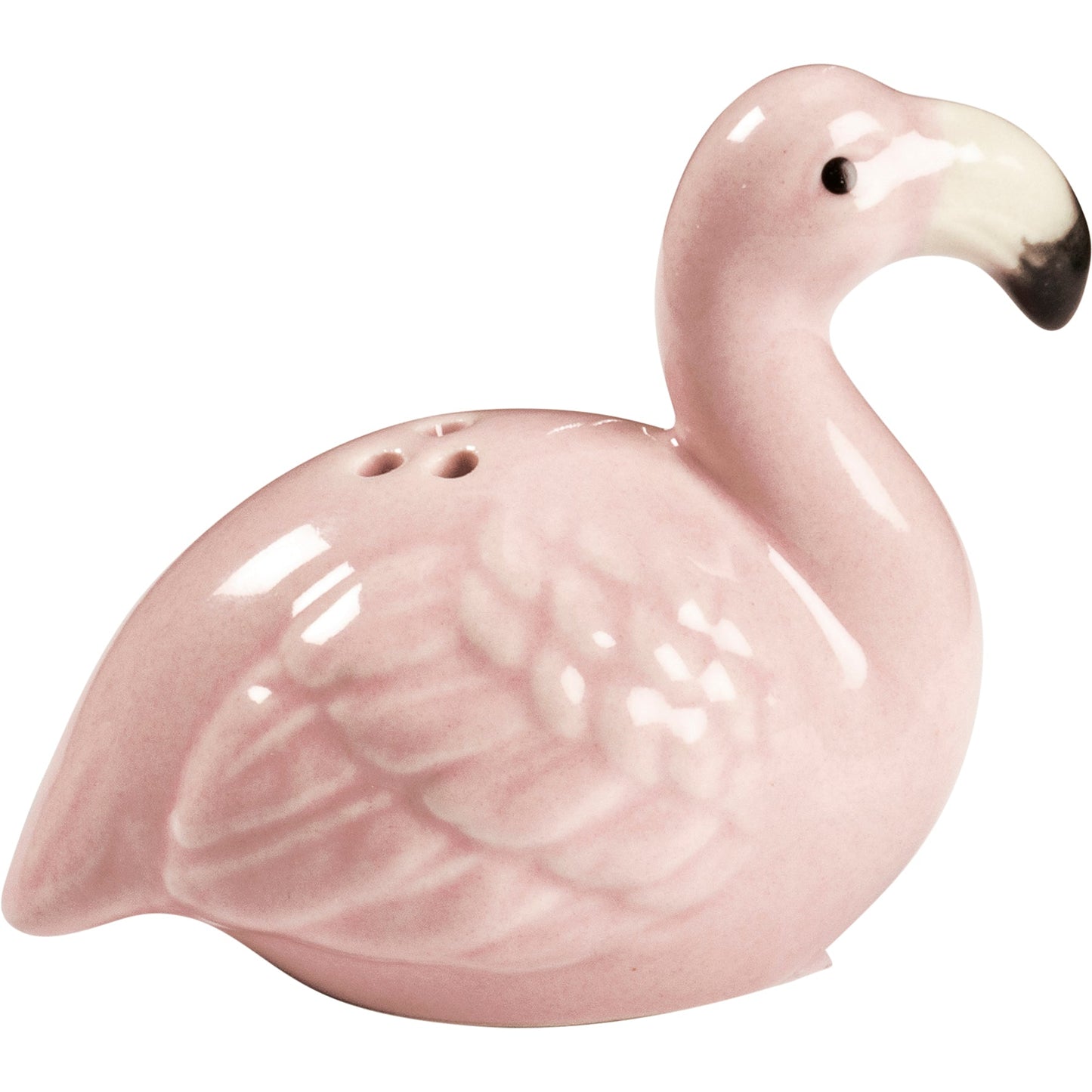 Pink Flamingo Salt & Pepper Set | 2 Sets, 4 Stoneware Pink Glazed Shakers