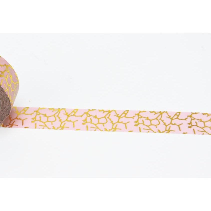 Pink and Gold Filament Washi Tape | Gift Wrapping and Craft Tape