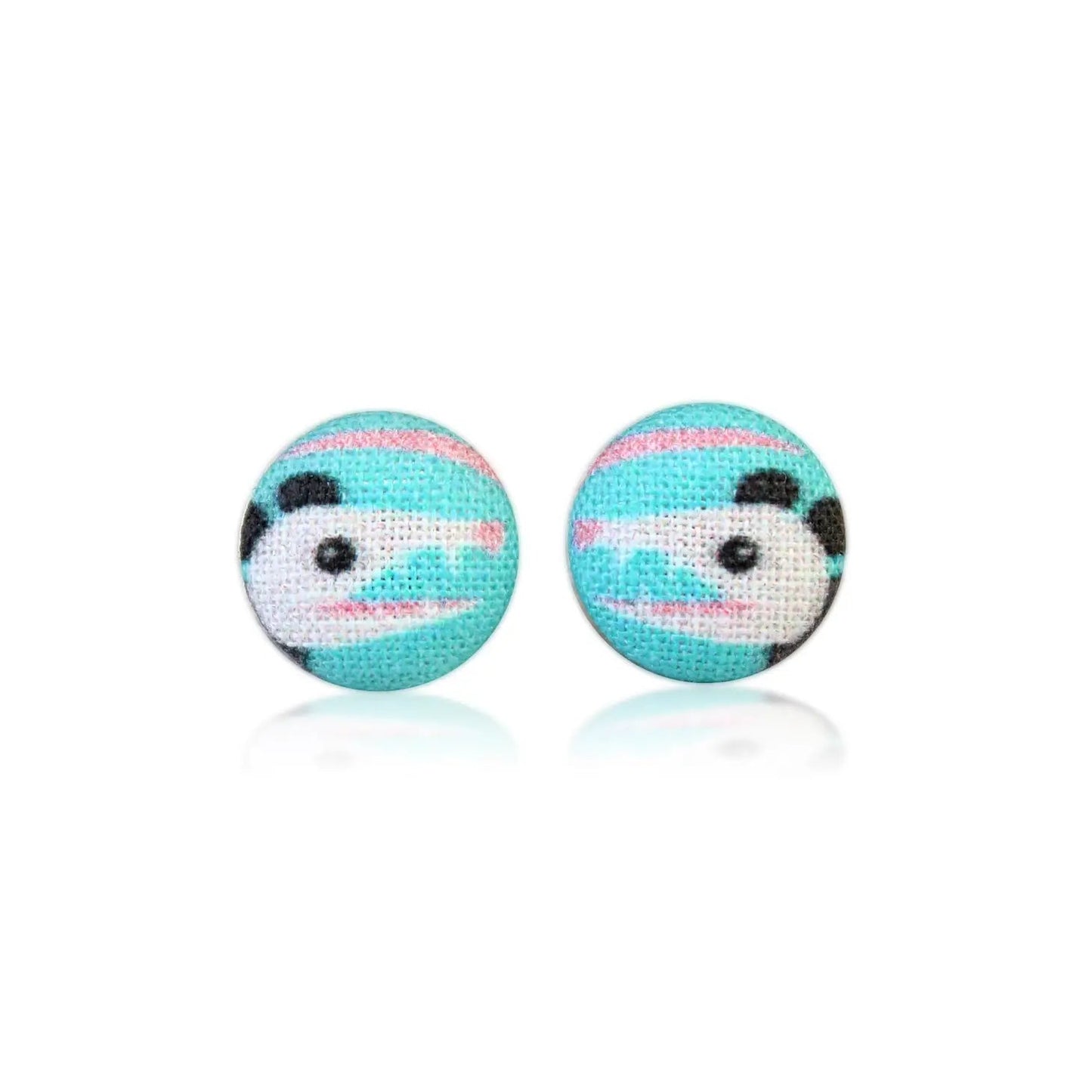 Possum Fabric Button Earrings | Handmade in the US