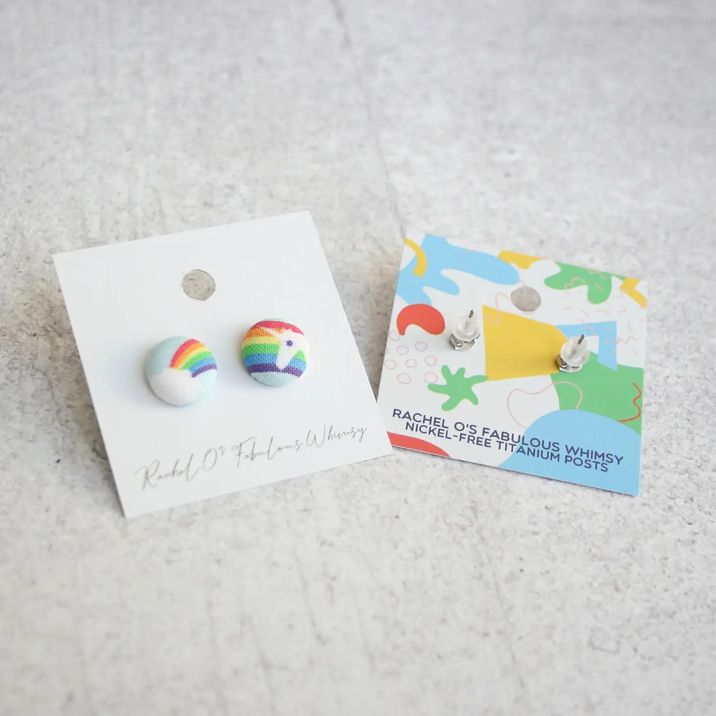 Possum Fabric Button Earrings | Handmade in the US