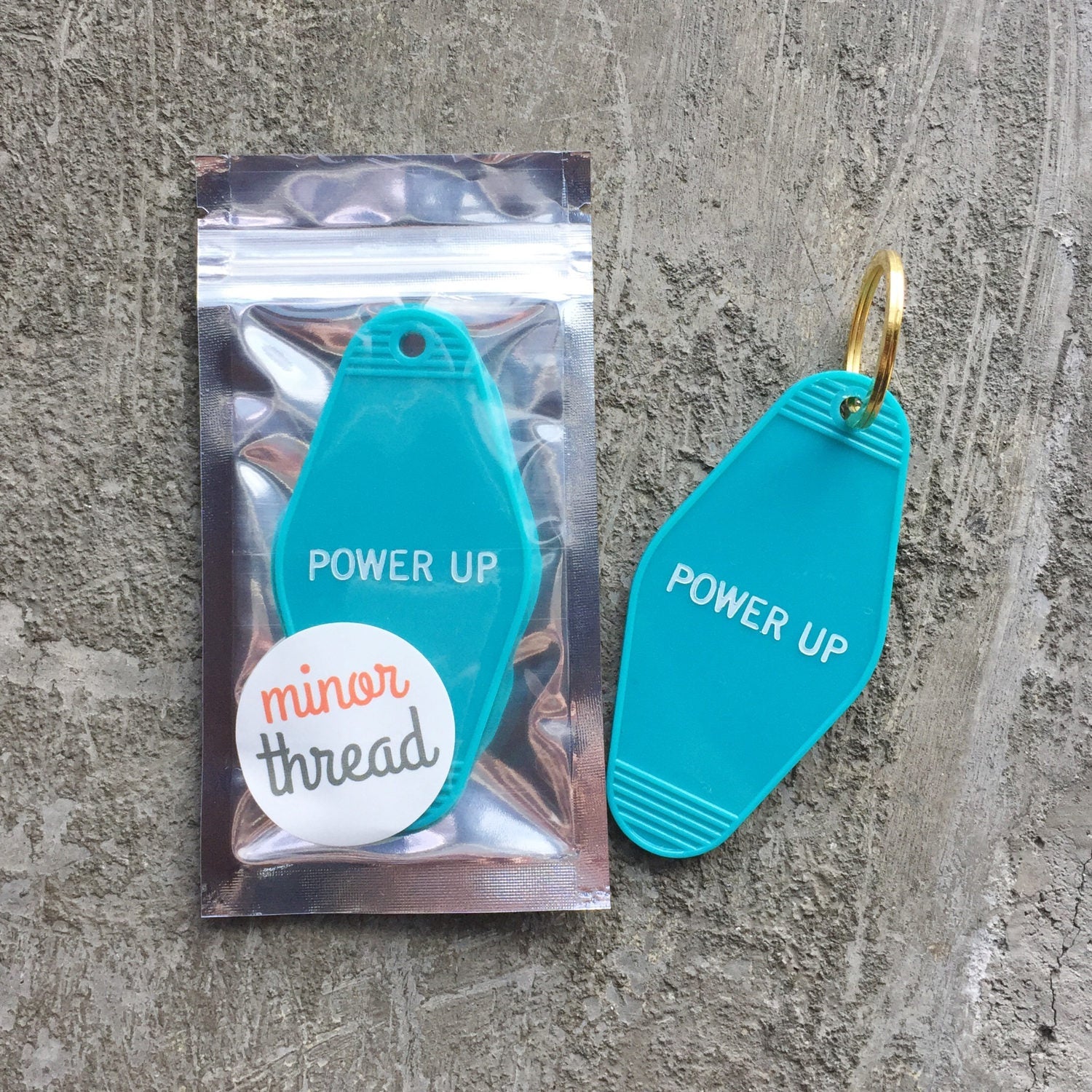 Power Up Keychain in Turquoise