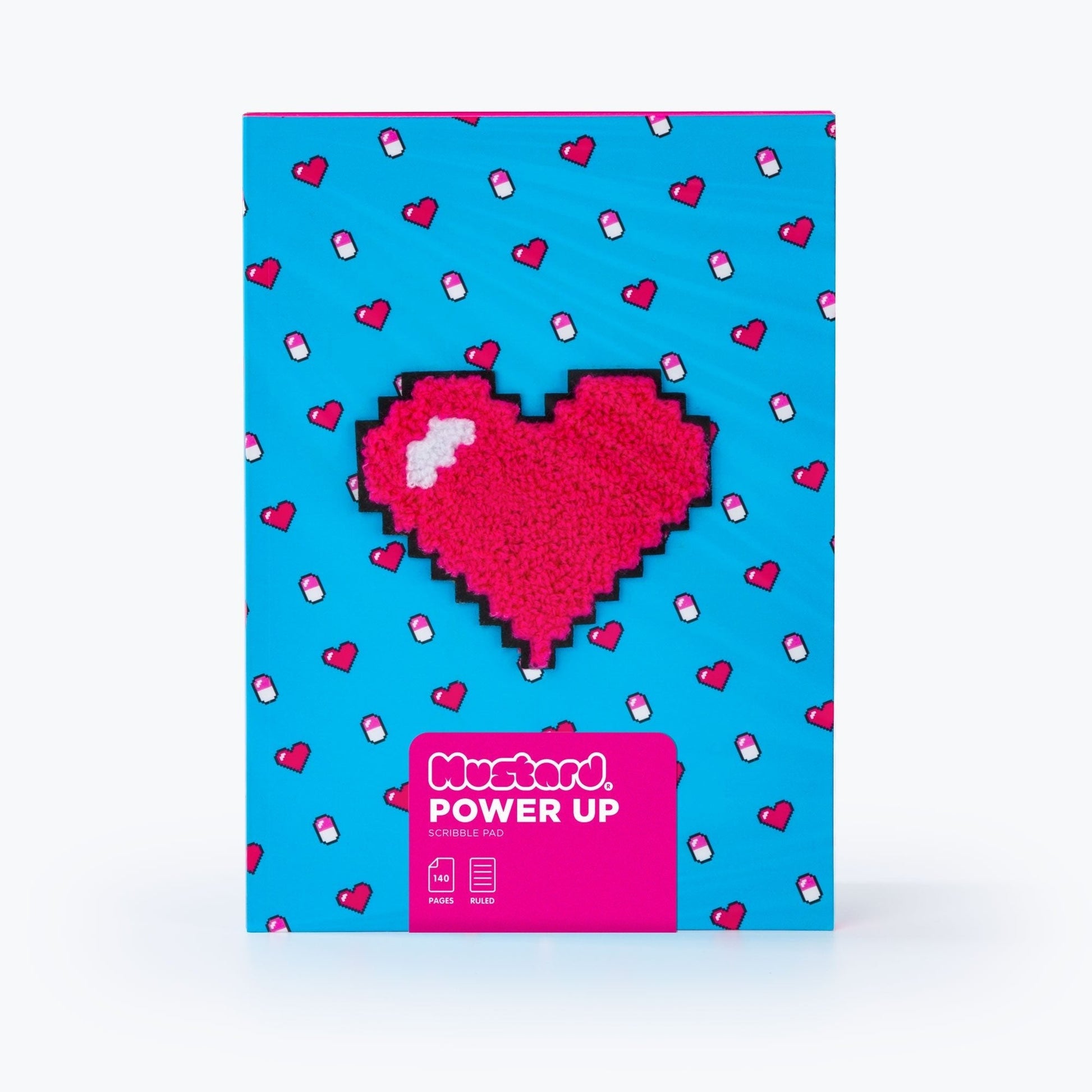 Power Up Pixelated Heart Notebook | 90's Retro