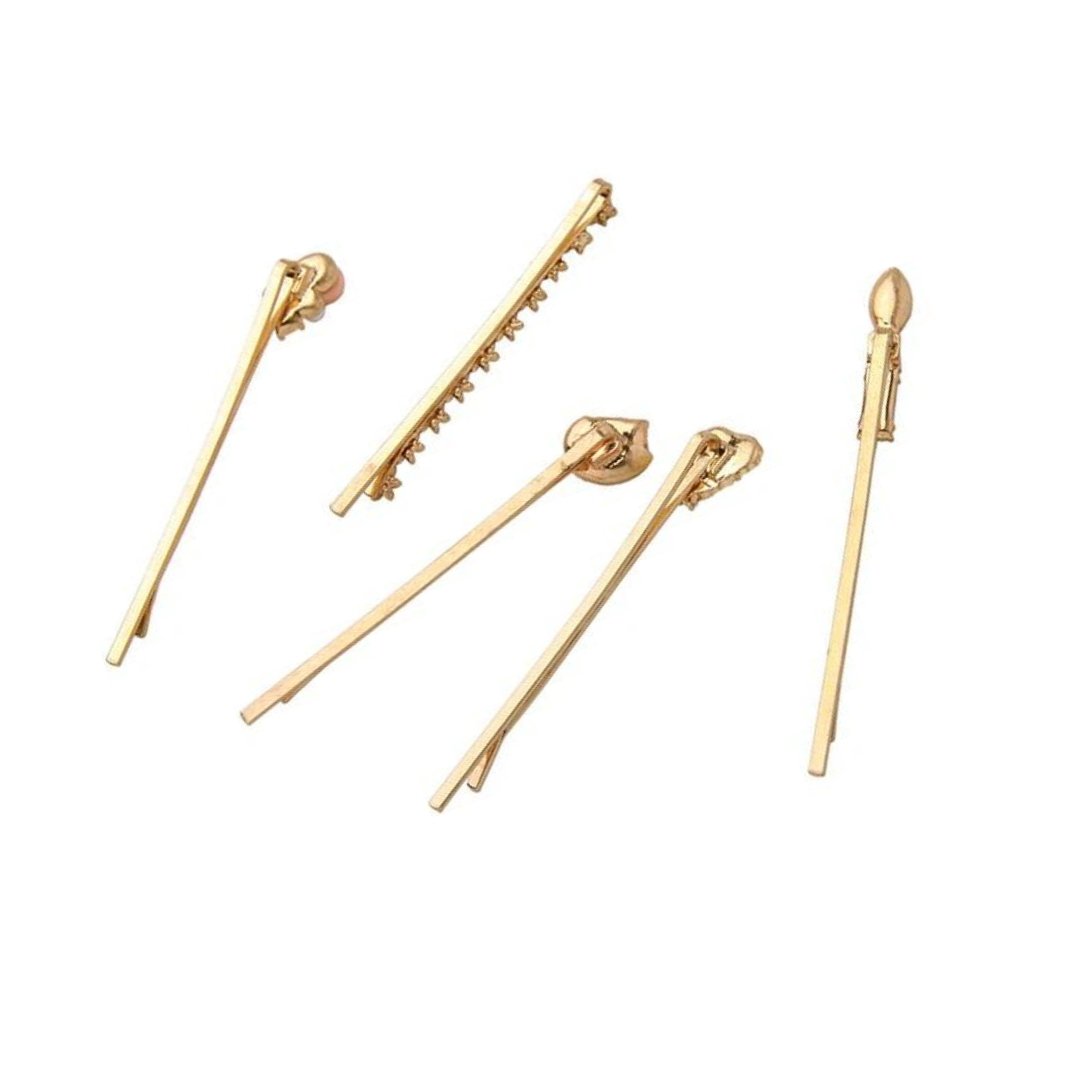 Precious Pearl and Gem Bobby Pins | Set of 6 in Gold