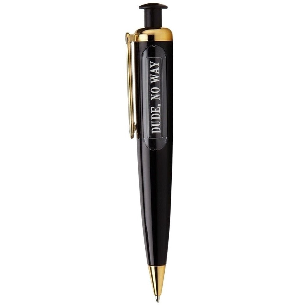 Predict A Pen | Black and Gold Clickable Pen with Hilarious Answers & Advice