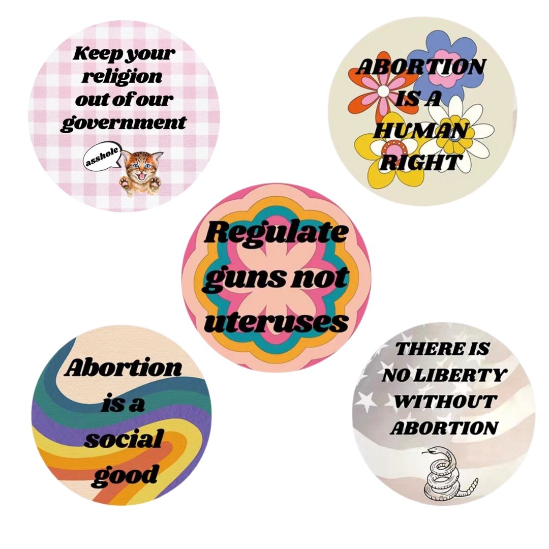 Pro-Choice Abortion Rights Pinback Button Set of 5 | Feminist Reproduc ...