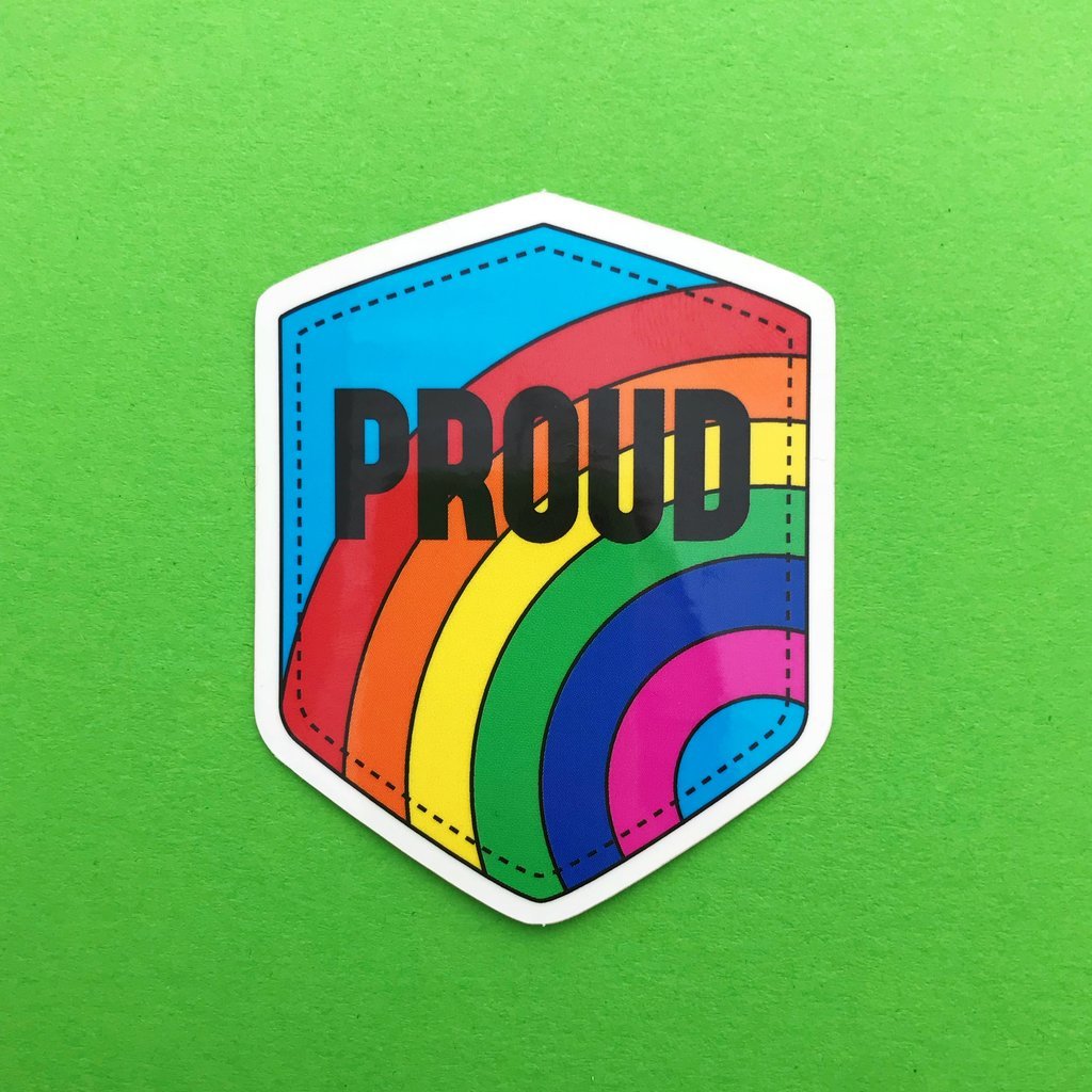 Proud Rainbow Vinyl Sticker With Rainbow Design