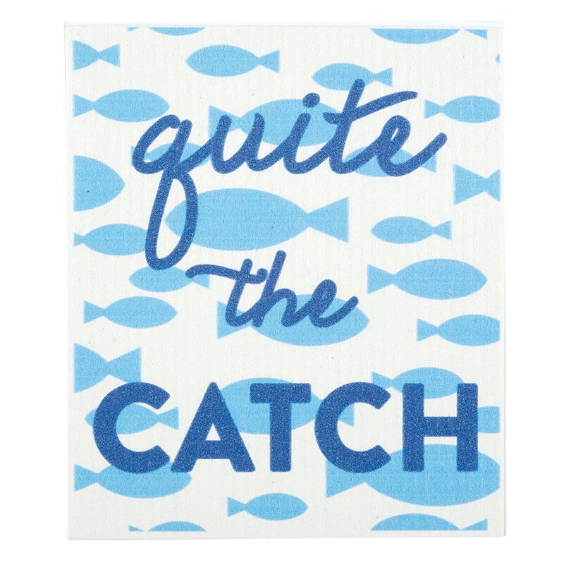 Quite The Catch | 7.75" W x 7" H | Funny Compostable Infant Washcloth