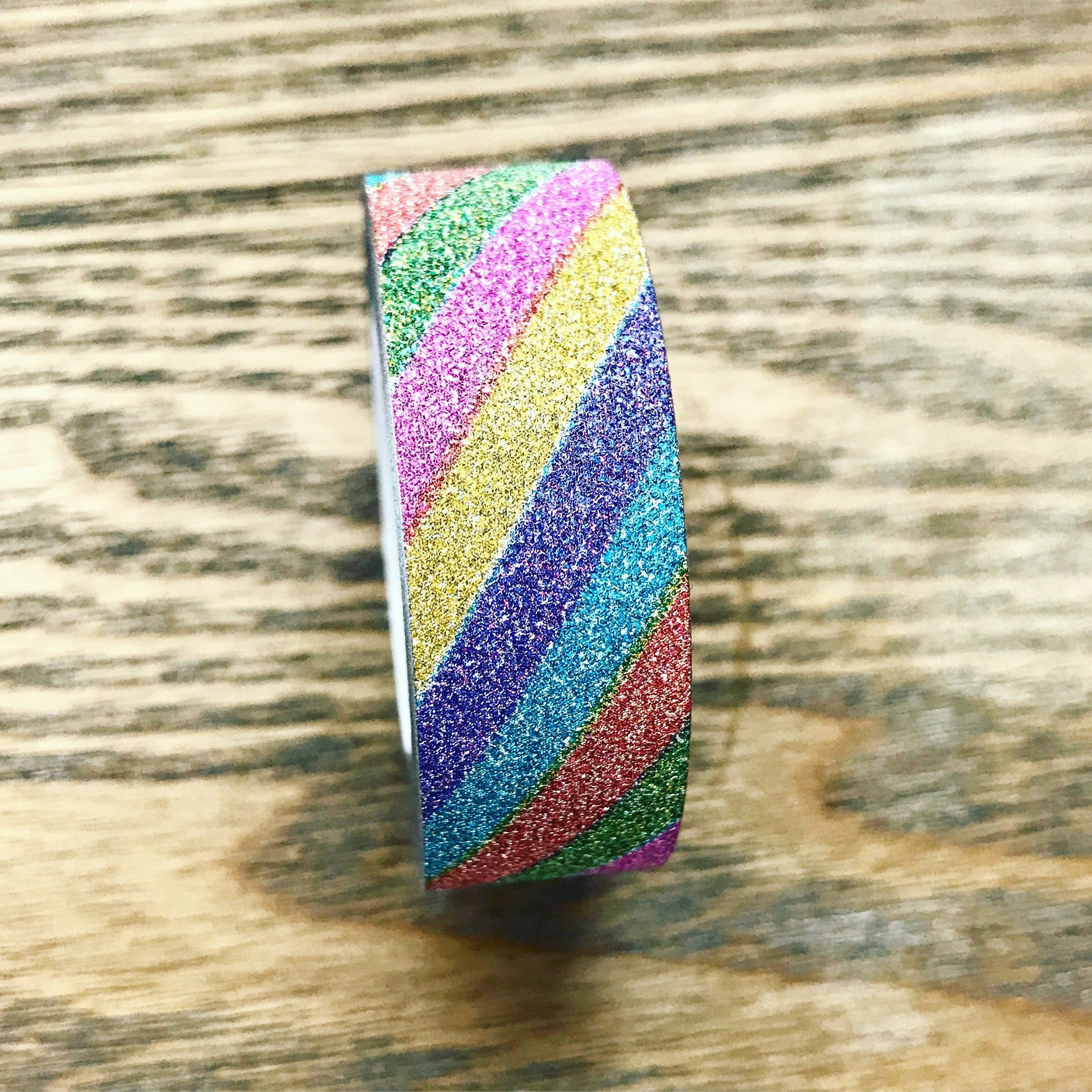 Rainbow Stripe Glitter Washi Tape