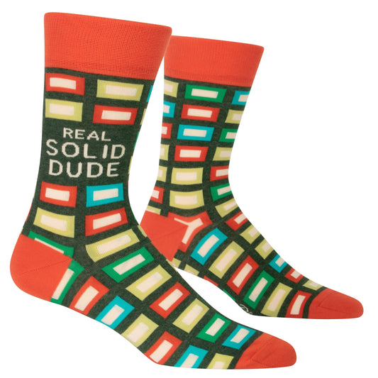 Real Solid Dude Men's Crew Socks Dress Socks
