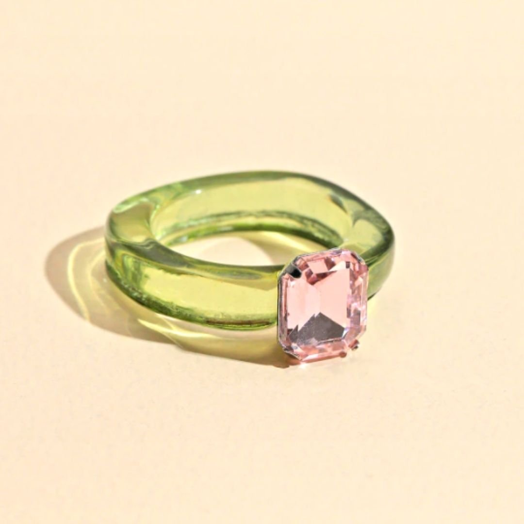 Resin Solitaire Statement Ring (4 Color Options)