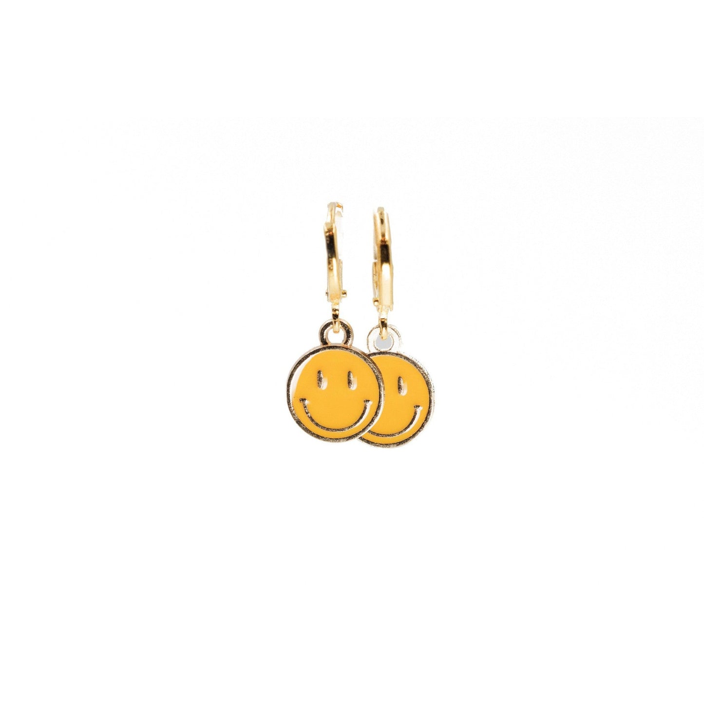 Retro '80s-'90s Dual Happy Face Charm Earrings | 4 Color Options | Yellow, Black, White, Pink