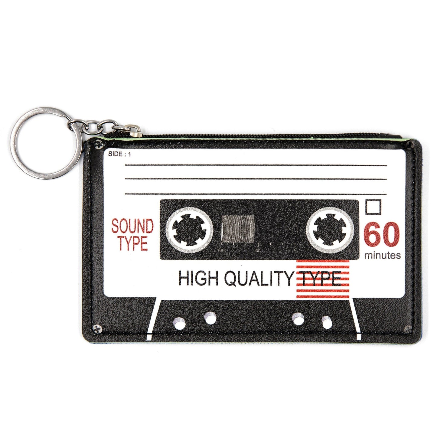 Retro Cassette Graphic Black White Cute Cool Small/Mini Zip Coin/Change Purse/Bag/Pouch/Wallet