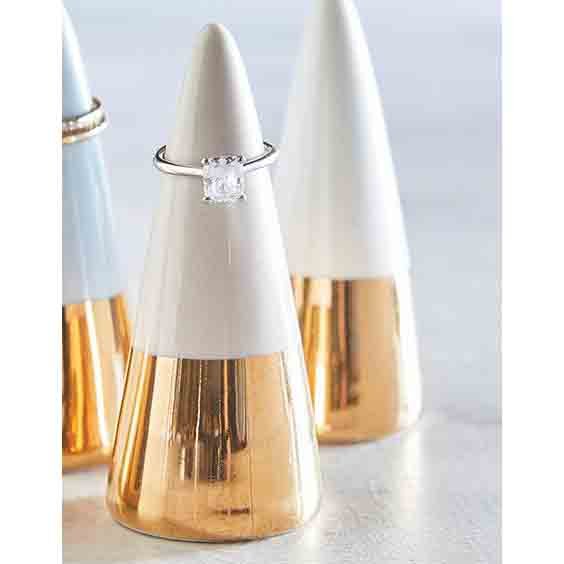 Ring Cone Holder in Grey with Gold Metallic