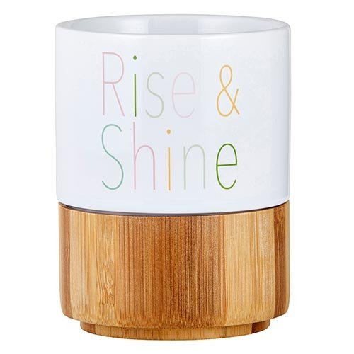 Rise & Shine Ceramic Mug with Bamboo Base