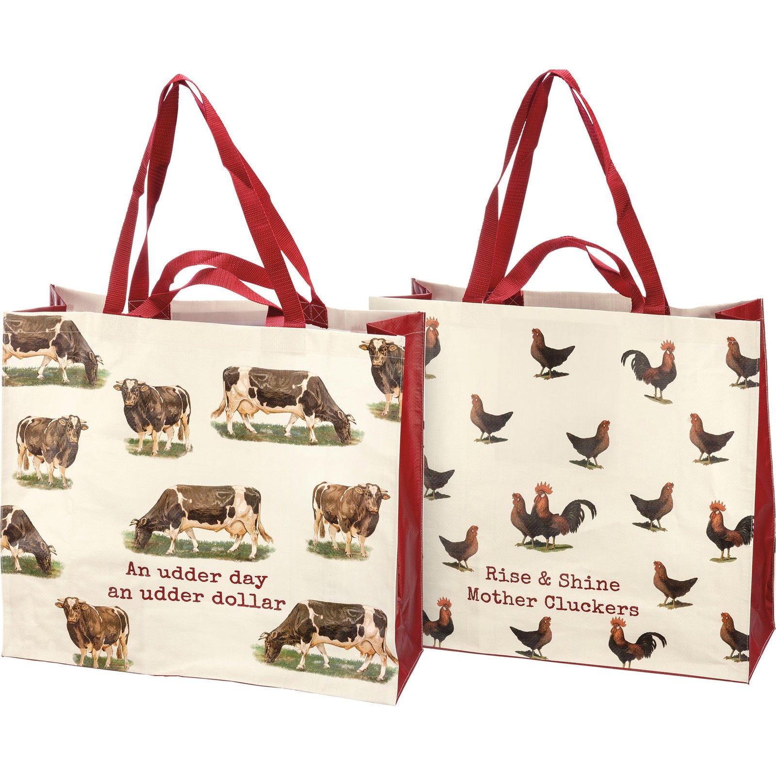 Rise & Shine Mother Cluckers Double-Sided Shopping Tote Bag