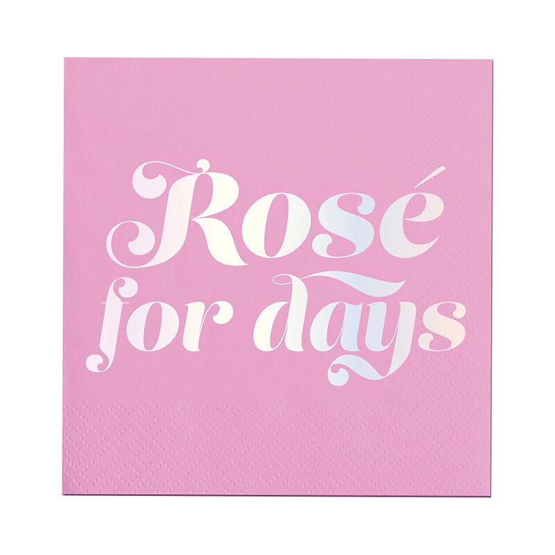 Rose For Days Foil Party/Beverage/Cocktail Napkins | 9.75" square