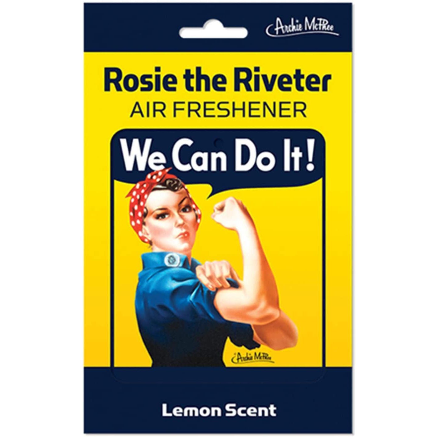 Rosie the Riveter Hanging Air Freshener in Lemon Scent