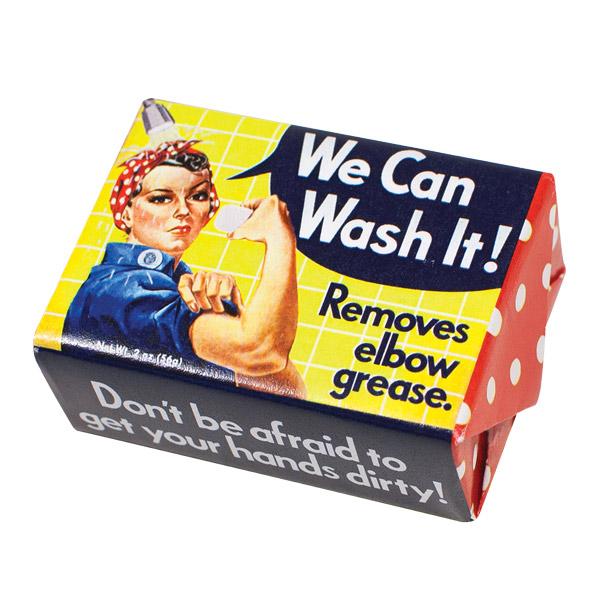 Rosie the Riveter Mini Soap - We Can Wash It! | Women's Empowerment Themed Gift Soap