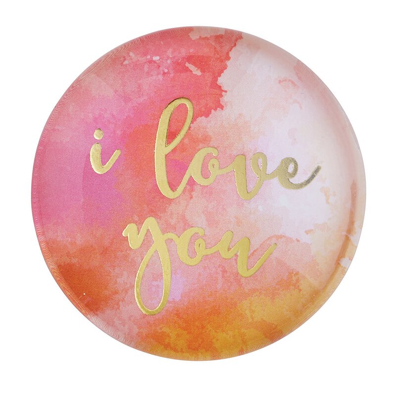Round Glass Magnets | Metallic Gold Text | 10 Options Mix and Match