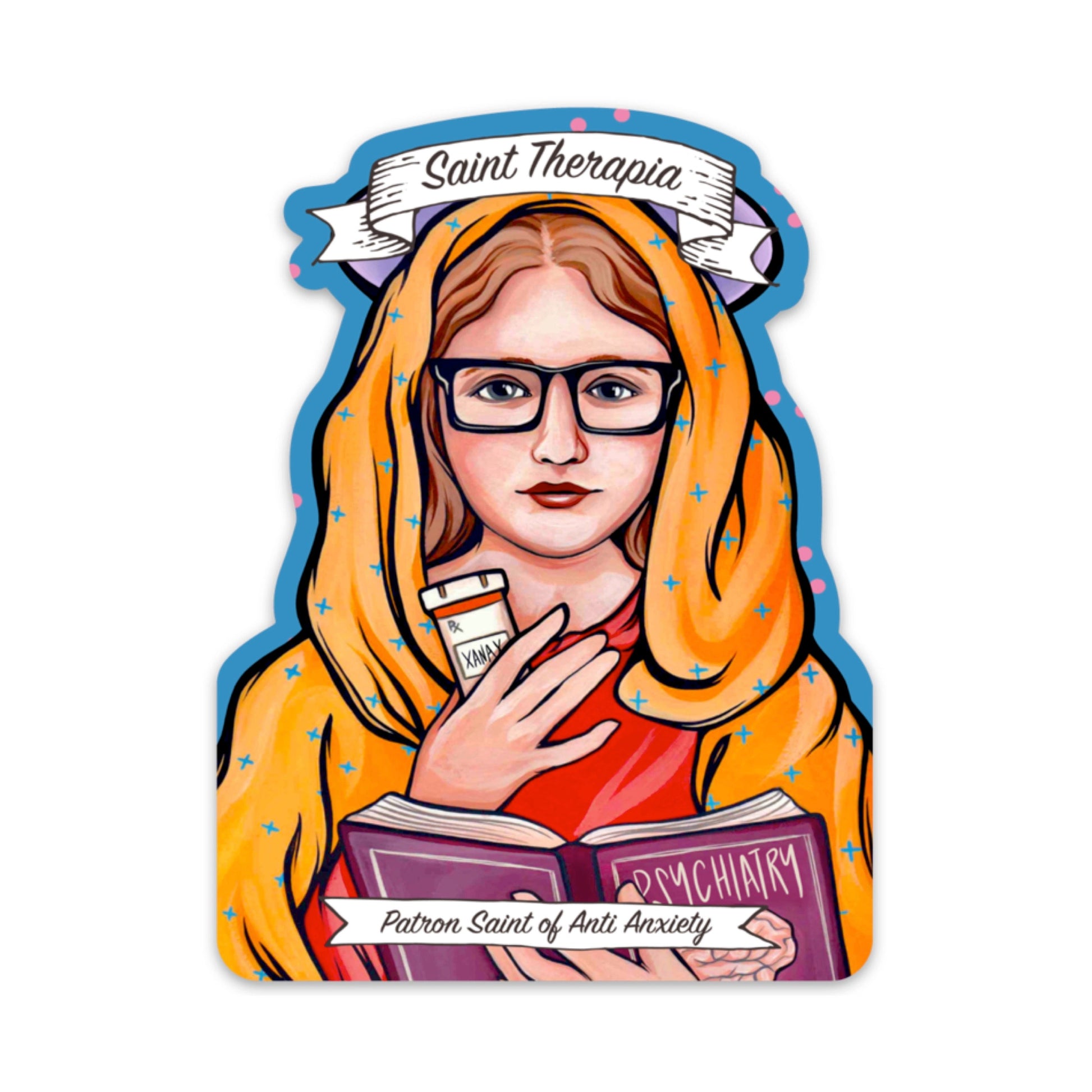 Saint Therapia Patron Saint Of Anxiety Sticker