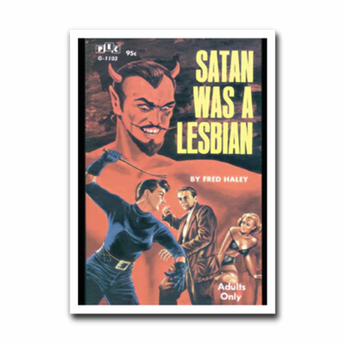 Satan Was a Lesbian Pulp Novel Book Cover Vinyl Sticker