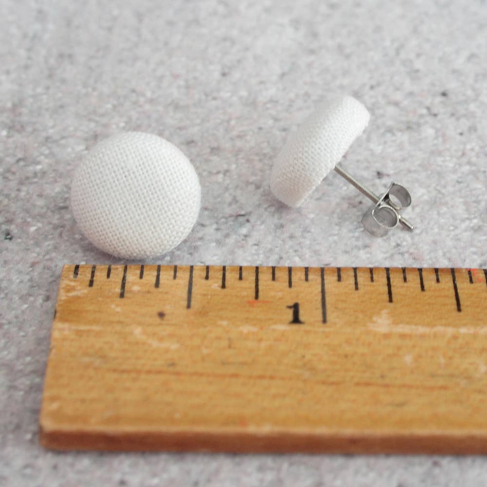 Science Fabric Covered Button Earrings | Handmade in the US