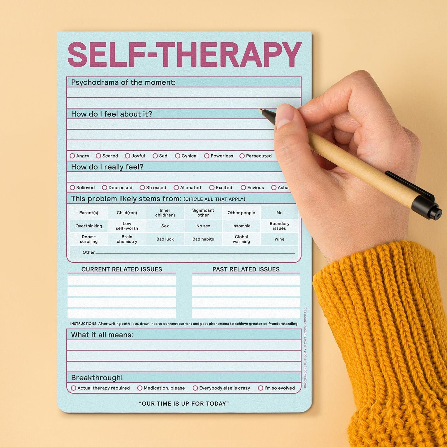 Self-Therapy Notepad in Pastel Blue