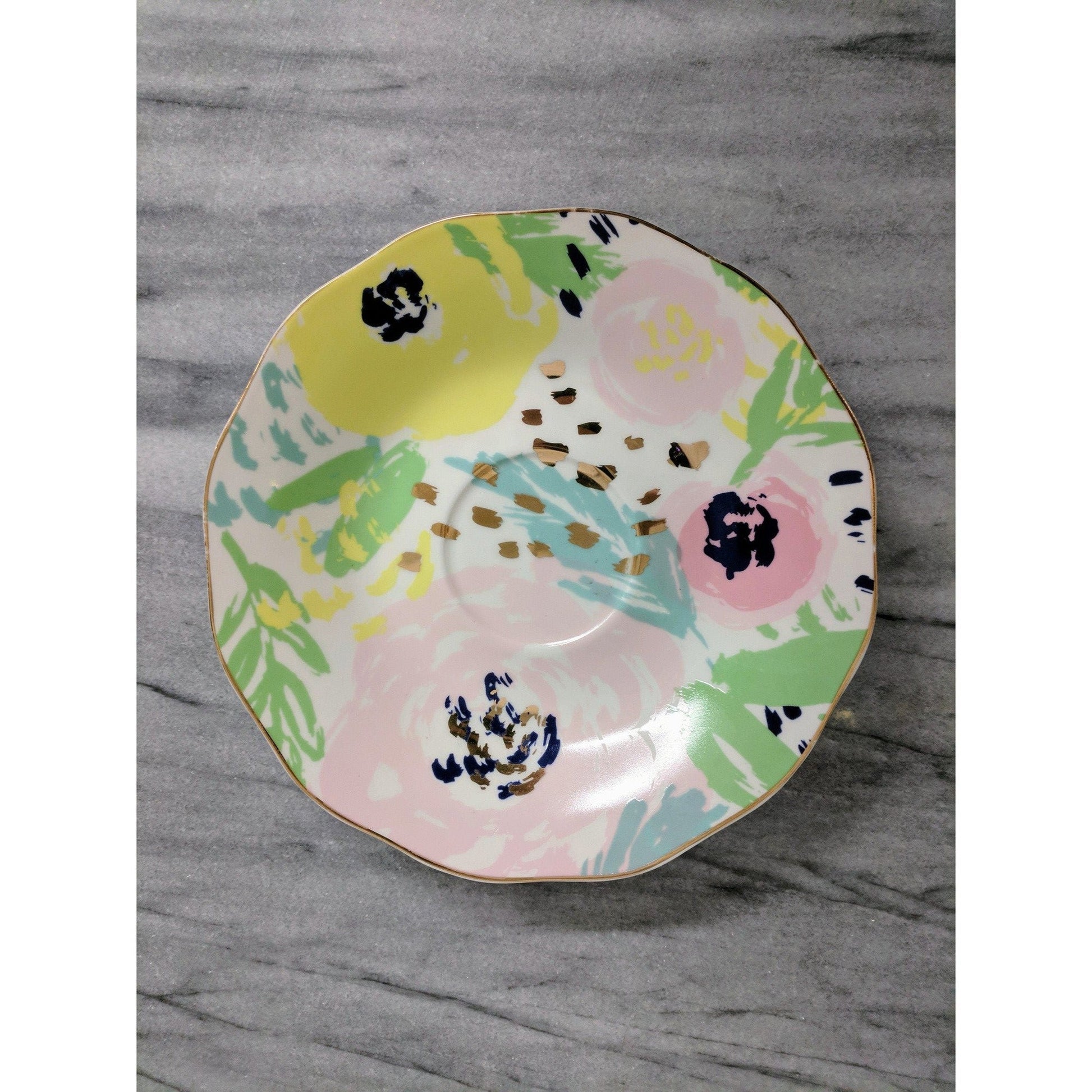 She's Whiskey in a Tea Cup and Saucer Set in Pink and Floral