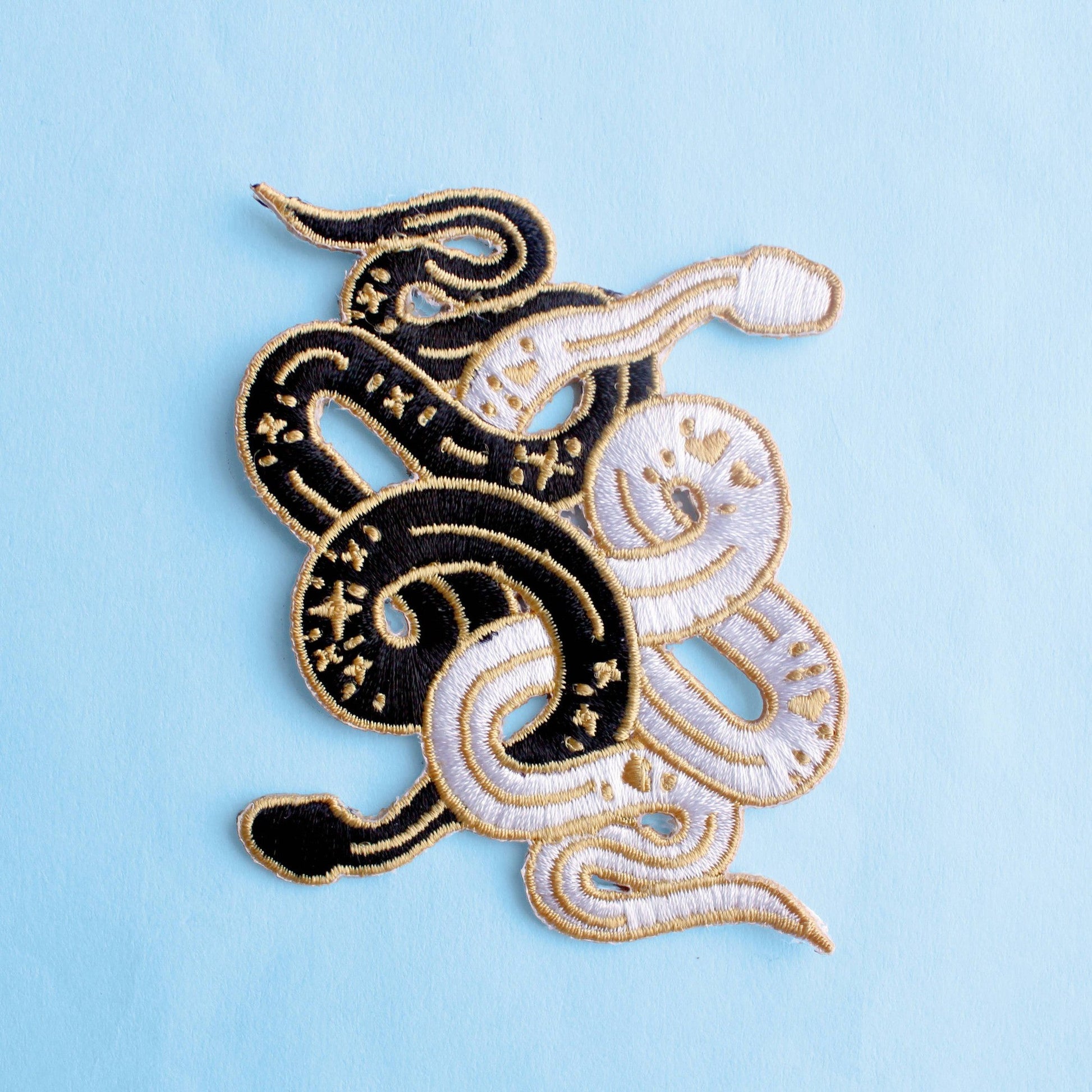 Snakes Embroidered Woven Iron-On Patch