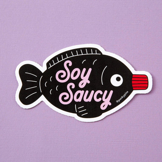 Soy Saucy Fish Shaped Vinyl Sticker