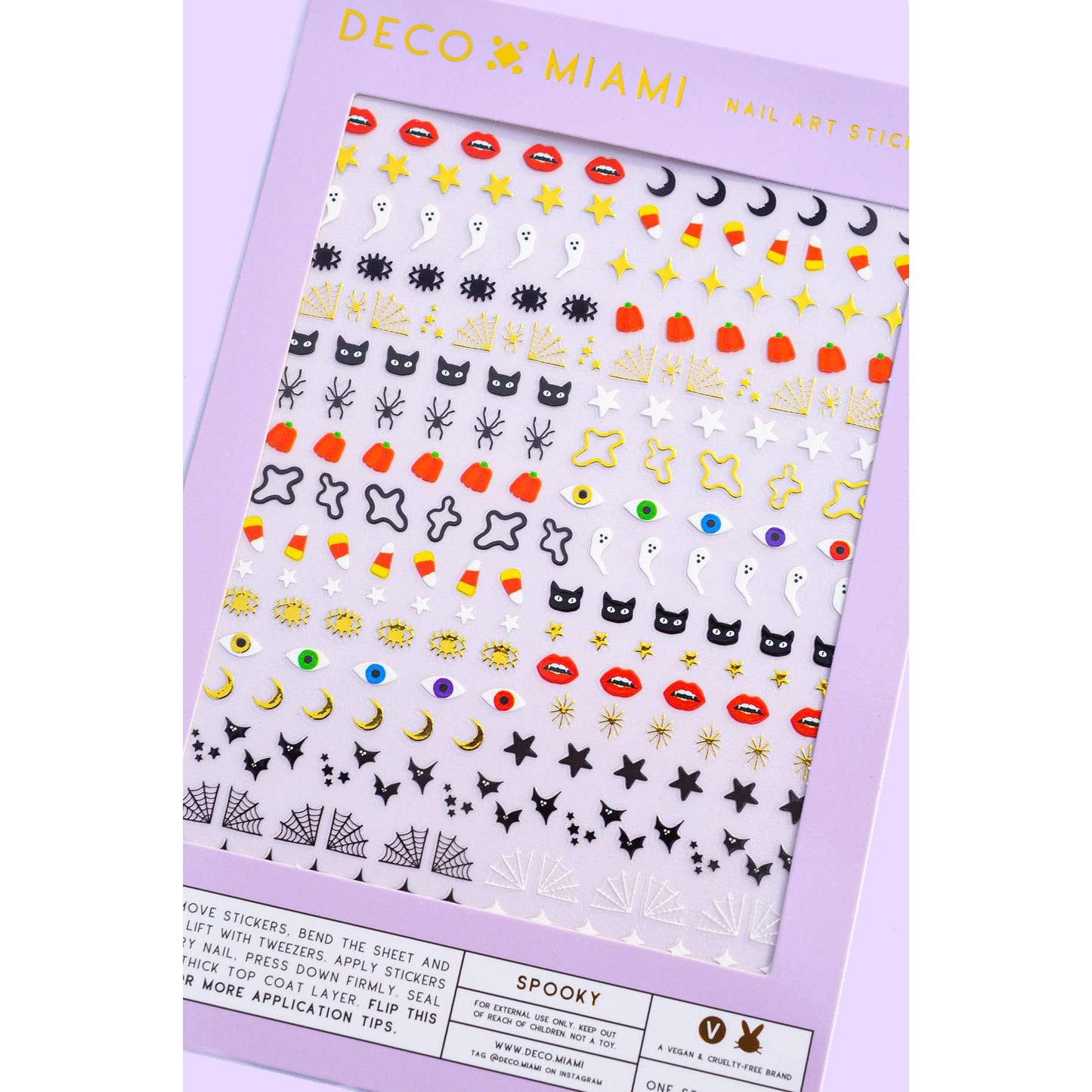 Spooky Halloween Nail Art Sticker Set | Vegan & Cruelty-Free | Use on Polish, Gel, or Natural Nails