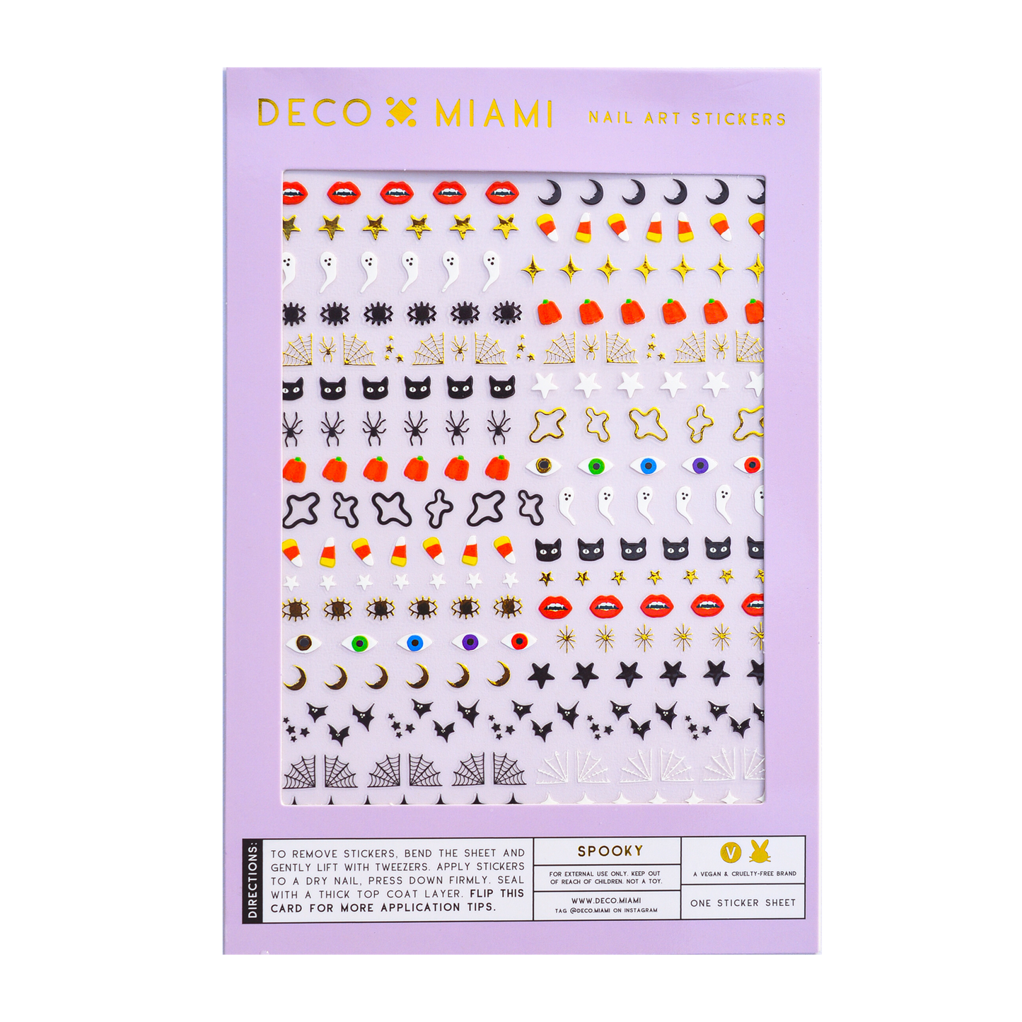 Spooky Halloween Nail Art Sticker Set | Vegan & Cruelty-Free | Use on Polish, Gel, or Natural Nails