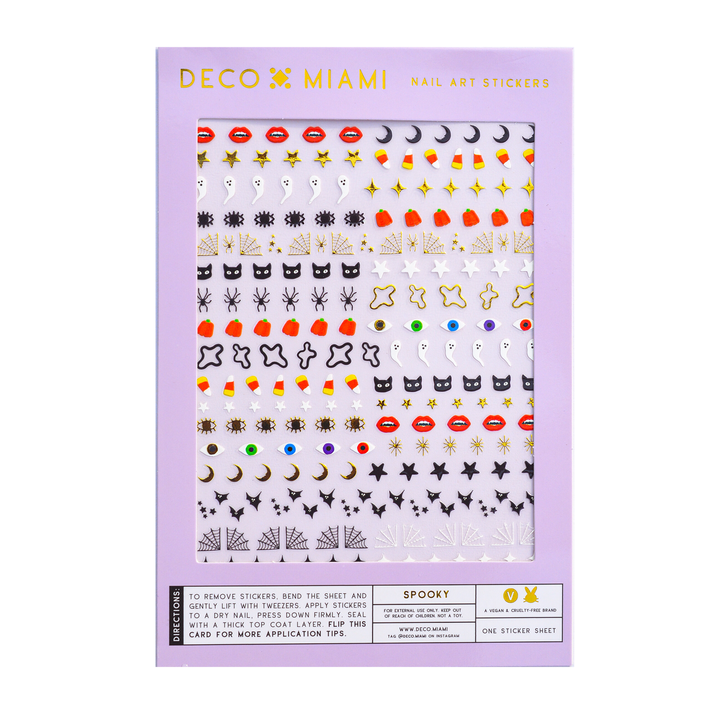 Spooky Halloween Nail Art Sticker Set | Vegan & Cruelty-Free | Use on Polish, Gel, or Natural Nails