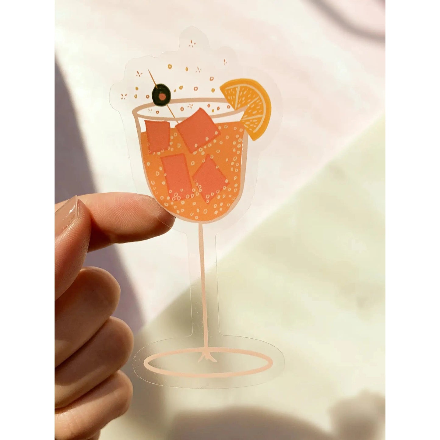 Spritz Cocktail Wine Glass Transparent Sticker