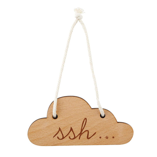 Ssh Cloud-Shaped Hanging Wood Sign | Do Not Disturb Wood Door Hanger