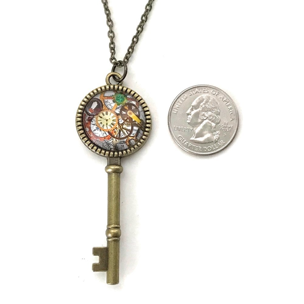 Steampunk Key Necklace Handmade Vintage Inspired Jewelry The