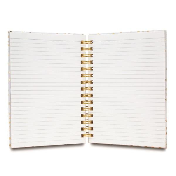 Stripes and Arrows Hard Bound Journal in Gray and White | Gold Accents | 160 Ruled Pages