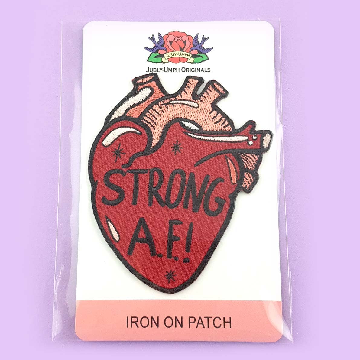 Strong A.F. Embroidered Iron On Patch | Artist-Designed in Australia