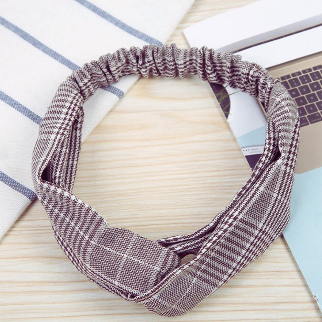 Super Serious Yet Adorable Twist Work Headband in Plaid