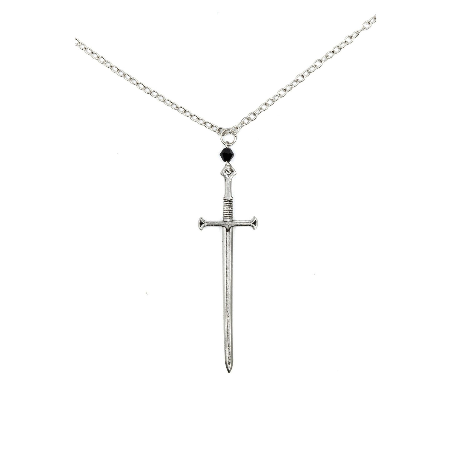 Sword Maiden Necklace in Silver | 3.5" Stabby Sword Pendant